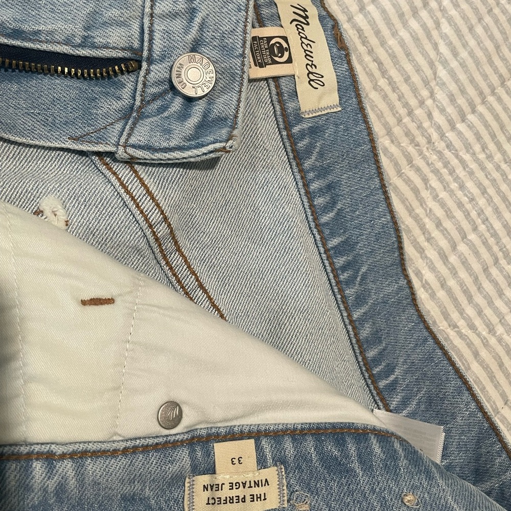 Madewell Blue Relaxed Jeans with Vintage Details